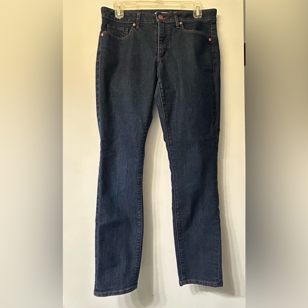 Loft Women’s Curvy Skinny Slim Pockets Dark Wash Jeans SZ 28/6